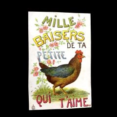 MILLE BAISERS DE TA PETIT POULE QUI T’AIME - Kartpostal