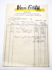 Van Gölü Ticaret Toptan hırdavat / Fatura - Efemera