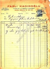 Mithat ARAL ve  - Fatura - Efemera