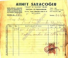 Ahmet SARAÇOĞLU Hırdavat - Fatura - Efemera