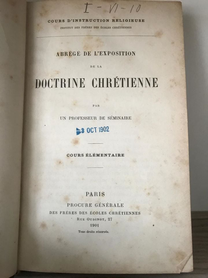 Abrege de L'exposition de la Doctrine Chrétienne par un Professeur de séminaire 1902
