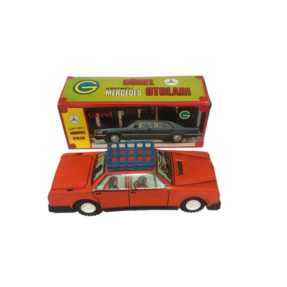 Sepetli Mercedes - Gürel Oyuncakları / Kutulu Teneke Oyuncak