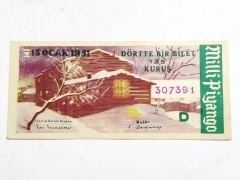15 Ocak 1951 Dörtte bir bilet - Gazi Kardeşler Gişesi / Piyango