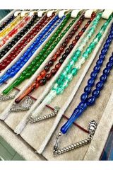 6 ADET TOZ KEHRİBAR TESBİH TEK TEK KARTON HEDİYE KUTULU