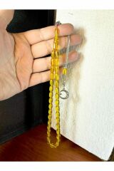 ATEŞ  KEHRİBAR TESBİH SARI RENKLİ KAPSÜL KESİM T-198