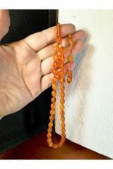 SIKMA KEHRİBAR TESBİH TURUNCU RENKLİ BEYZİ KESİM T-180