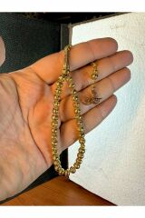 GOLD ALPAKA TESBİH KÜRE KESİM 6MM X 6MM BİLEK BOY T-170