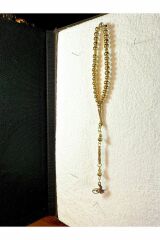 GOLD ALPAKA TESBİH KÜRE KESİM 6MM X 6MM BİLEK BOY T-170