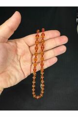ATEŞ KEHRİBAR TESBİH BAL RENKLİ ARPA KESİM 11MMX7MM T-643