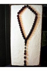 ÇUBUK KEHRİBAR TESBİH KÜRE KESİM BORDO RENKLİ