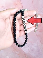 MERİH İSMİNE ÖZEL TESBİH KİŞİSELLEŞTİRİLEBİLİR HEDİYE KÜRE KESİM MAT SİYAH TESPİH İ-843
