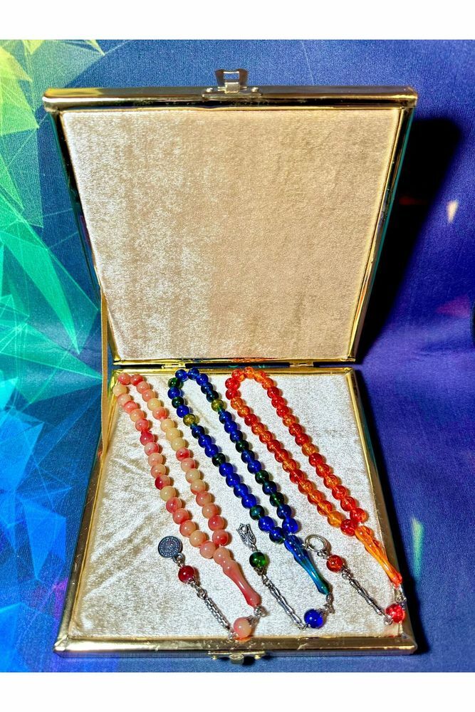3 ADET KÜRE KESİM TOZ KEHRİBAR TESBİH T-101
