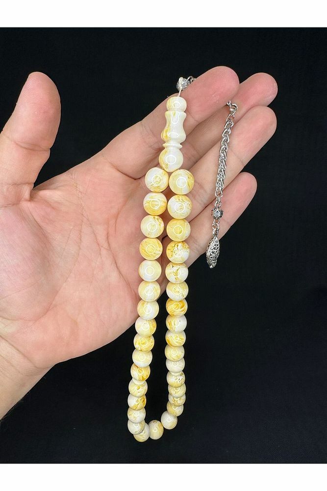 BEYRUT DAMLA KEHRİBAR BEYAZ HAMUR KÜRE KESİM 12 MM T-672