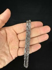 SEVGİLİYE ÖZEL HEDİYE KRAL MODEL ERKEK ÇELİK KOLYE GÜMÜŞ GRİ RENKLİ H-1655.