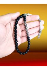 NURKAN İSMİNE ÖZEL TESBİH KİŞİSELLEŞTİRİLEBİLİR HEDİYE KÜRE KESİM MAT SİYAH TESPİH İ-930