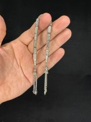 SEVGİLİYE ÖZEL HEDİYE ALPAKA ZAZA TESBİH GÜMÜŞ BENZETME BORU KESİM 10,5MMX5MM H-1671.