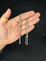 SEVGİLİYE ÖZEL HEDİYE ALPAKA ZAZA TESBİH GÜMÜŞ BENZETME BORU KESİM 10,5MMX5MM H-1671.