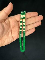 SEVGİLİYE ÖZEL HEDİYE YEŞİL BİLARDO TOPU BENZETME TOZ KEHRİBAR TESBİH KESME KESİM 12X8MM H-1705.