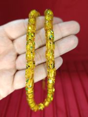 ÇUBUK KEHRİBAR TESBİH SİMLİ NECEF KAPSÜL KESİM SARI 10MMX8,5MM T-812