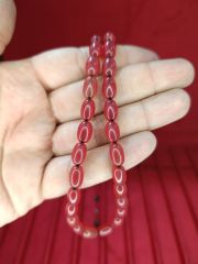 SIKMA KEHRİBAR TESBİH BEYZİ KESİM PEMBE RENK 11MMX7MM T-816
