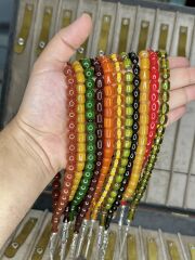 10 ADET SIKMA - ÇUBUK KEHRİBAR TESBİH KARIŞIK RENK/MODEL T-451-8