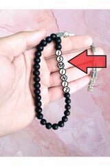 SEYFİ İSMİNE ÖZEL TESBİH KİŞİSELLEŞTİRİLEBİLİR HEDİYE KÜRE KESİM MAT SİYAH TESPİH İ-1127