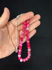 PEMBE AKİK TAŞI DOĞALTAŞ TESBİH KÜRE KESİM T-490