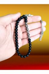 DİLAVER İSMİNE ÖZEL TESBİH KİŞİSELLEŞTİRİLEBİLİR HEDİYE KÜRE KESİM MAT SİYAH TESPİH İ-330