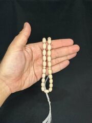 KANAYAN BAĞA TESBİH BEYAZ RENK BEYZİ KESİM 12MMX8MM T-546