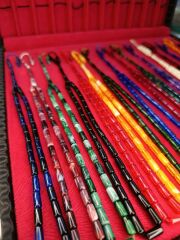 30 ADET KESME KESİM TOZ KEHRİBAR TESBİH KARIŞIK RENKLİ SİSTEMLİ 11MMX5MM ÖZEL ÖLÇÜ