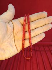 TOZ KEHRİBAR TESBİH KESME KESİM KIRMIZI RENKLİ SİSTEMLİ 11MMX5MM ÖZEL ÖLÇÜ