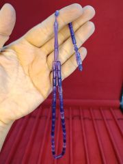TOZ KEHRİBAR TESBİH KESME KESİM MOR RENKLİ SİSTEMLİ 11MMX5MM ÖZEL ÖLÇÜ