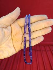 TOZ KEHRİBAR TESBİH KESME KESİM MOR RENKLİ SİSTEMLİ 11MMX5MM ÖZEL ÖLÇÜ