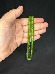 ATEŞ KEHRİBAR TESBİH YEŞİL RENKLİ KESME KESİM 10,5MMX6,5 T-585