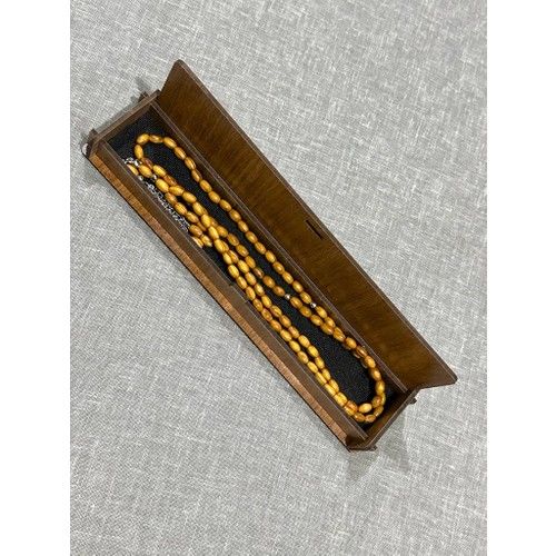 Anemore Collection Ahşap Hediye Kutusunda 99'luk Zeytin Ağacı Tesbih Arpa Kesim