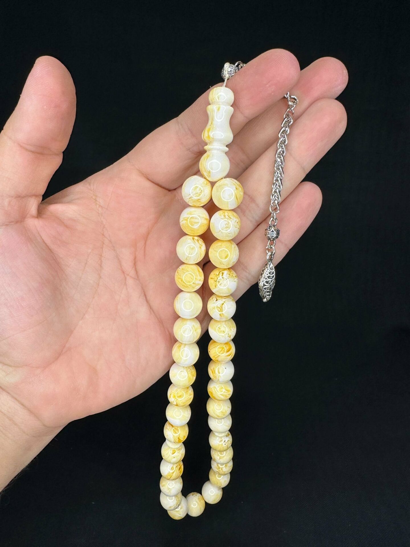 BEYRUT DAMLA KEHRİBAR BEYAZ HAMUR KÜRE KESİM 12 MM T-672