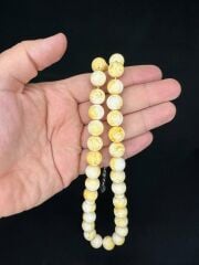 BEYRUT DAMLA KEHRİBAR BEYAZ HAMUR KÜRE KESİM 12 MM T-672