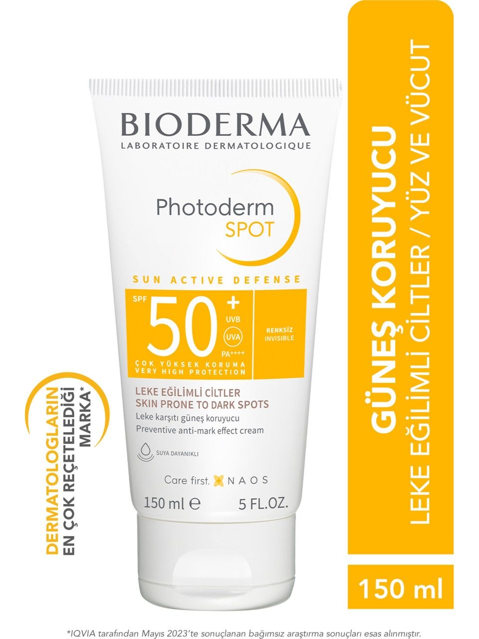 Photoderm SPOT SPF50+ Leke Karşıtı Yüksek Korumalı Yüz ve Vücut Güneş Kremi 150 ml