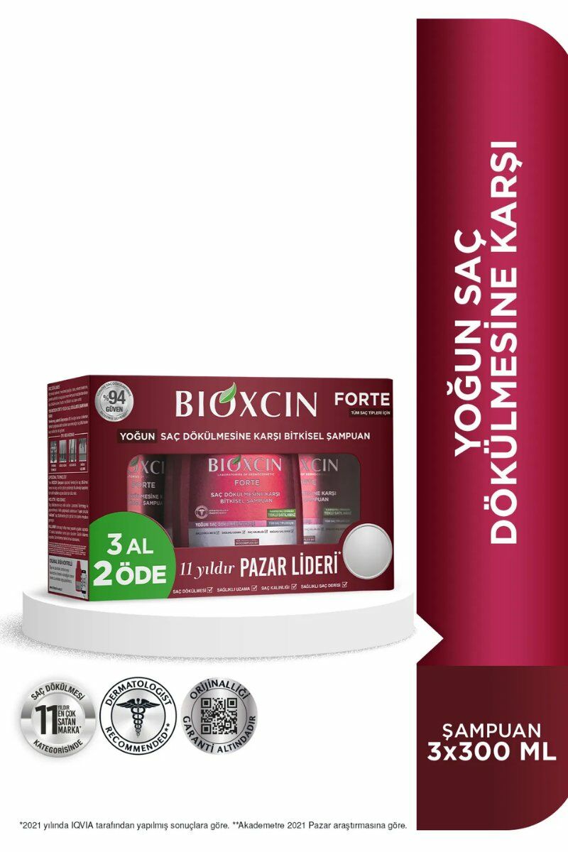 Bioxcin Forte 300 ml 3 Al 2 Öde Şampuan - Yoğun Dökülme Şampuanı