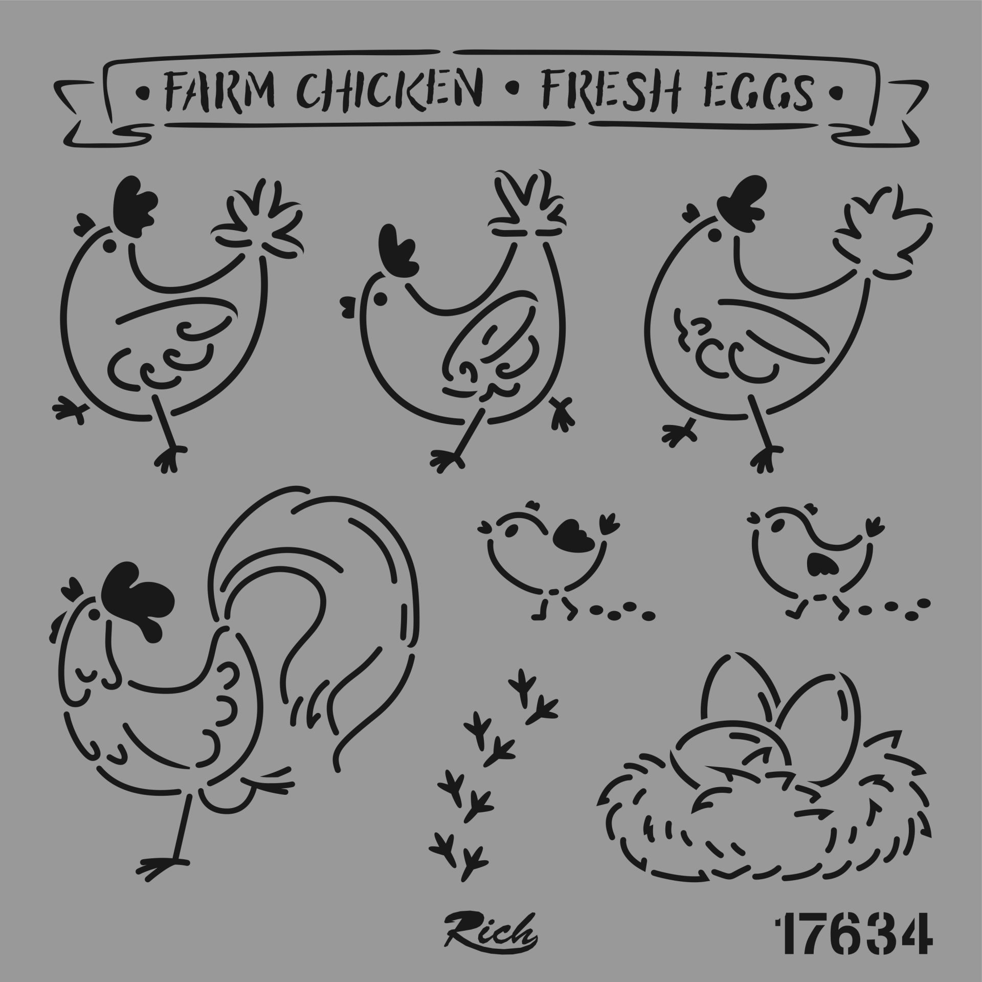 STENCIL KARE 25*25 17634