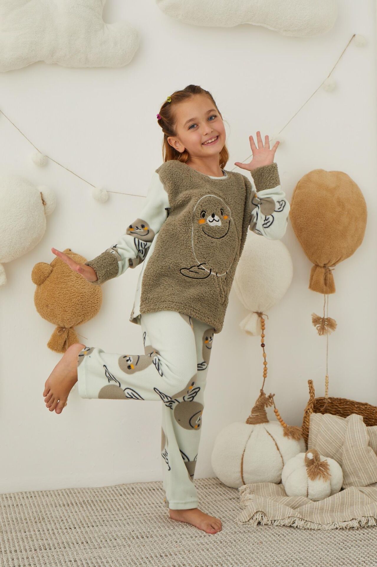 Kız Çocuk Welsoft Polar Pijama Takımı 42233