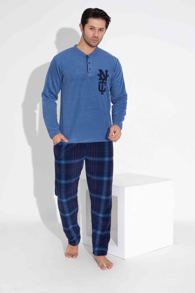Erkek Polar Pijama Takımı Kışlık Erkek Pijama Takım Erkek Polar Takım 5214M
