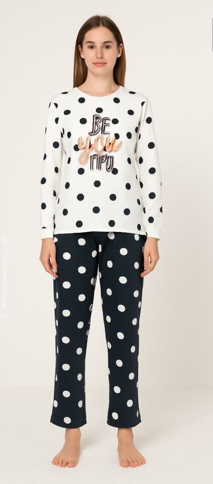 Kadın Thermal Pijama Uzun Kol Pijama Takımı 4279