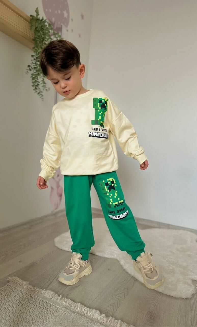 Erkek Çocuk Minicraft Baskılı 2 İplik Alt Üst Takım 2767krm