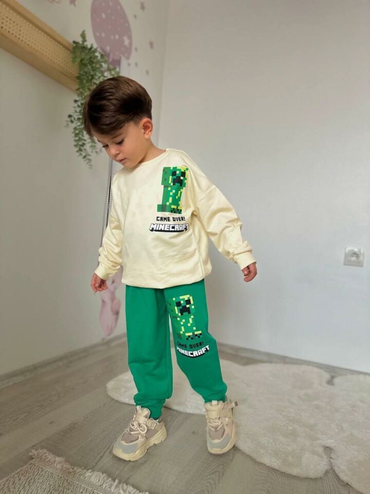 Erkek Çocuk Minicraft Baskılı 2 İplik Alt Üst Takım 2767krm