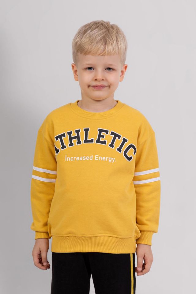 Erkek Çocuk 3 İplik Sweatshirt & Siyah Eşofman Altı 2’li Takım – Spor Günlük Kombin 4073