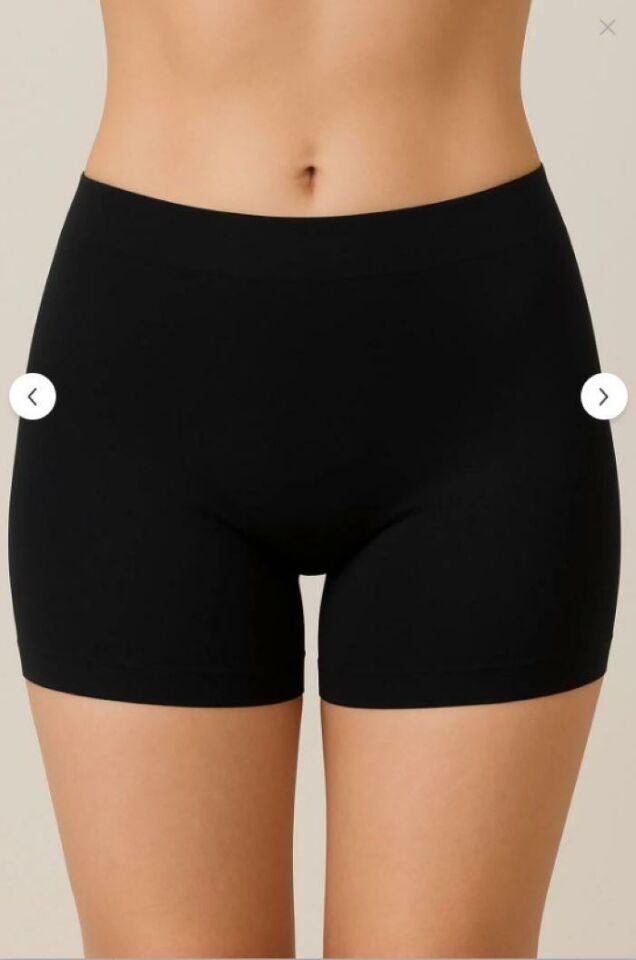 Papatya  Kadın 2 ADET SİYAH  Lazer Kesim Dikişsiz Boxer Külot Slip 2'li  Paket Set İç Giyim İç Çamaşır 2852