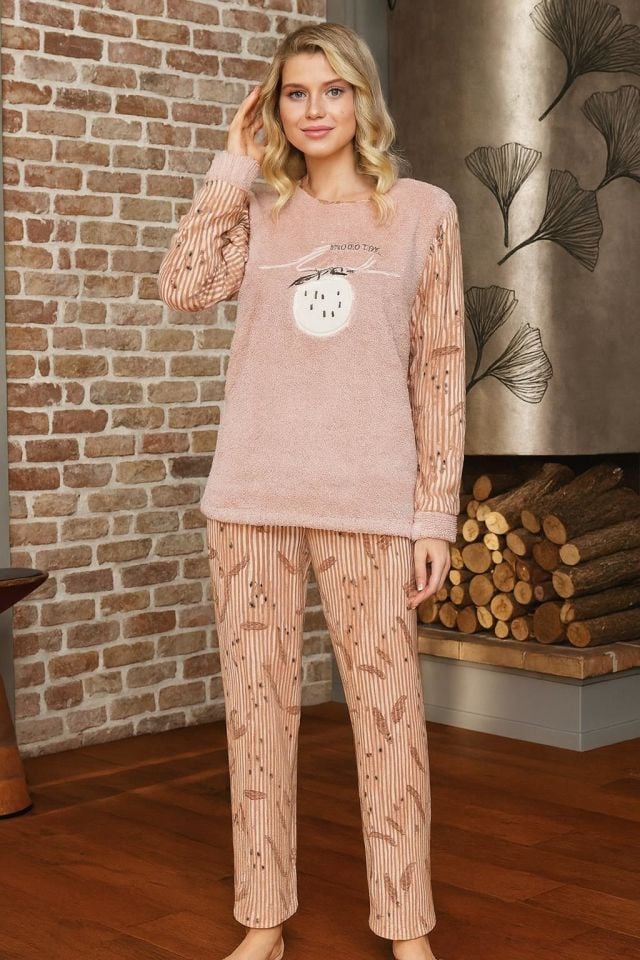 Kadın Polar Pijama Takımı – Yumuşak, Sıcak ve Rahat Ev Giyim 13220