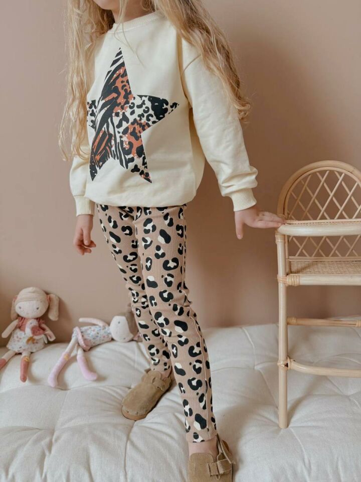 Kız Çocuk Fitilli Alt Üst Taytlı Takım 1678V