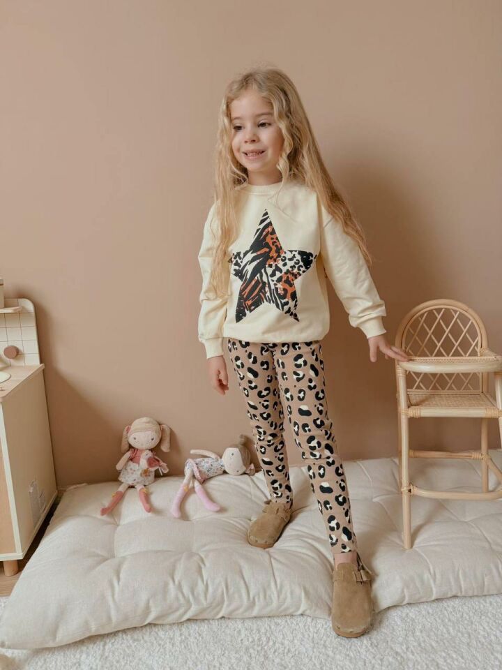 Kız Çocuk Fitilli Alt Üst Taytlı Takım 1678V